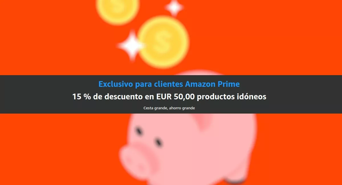 15 % de descuento por cada 50 euros en productos idóneos en Amazon