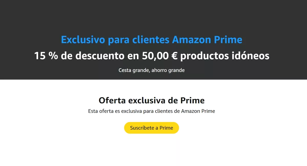 Exclusivo para clientes Amazon Prime: ¡15% de descuento!