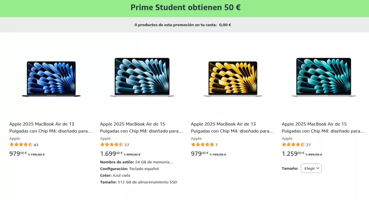 50 € de descuento en productos Apple MacBook Air