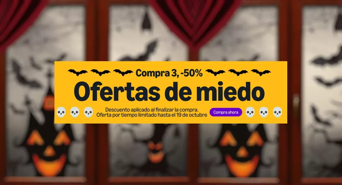 Ofertas de Halloween: Compra 3 y obtén un 50%