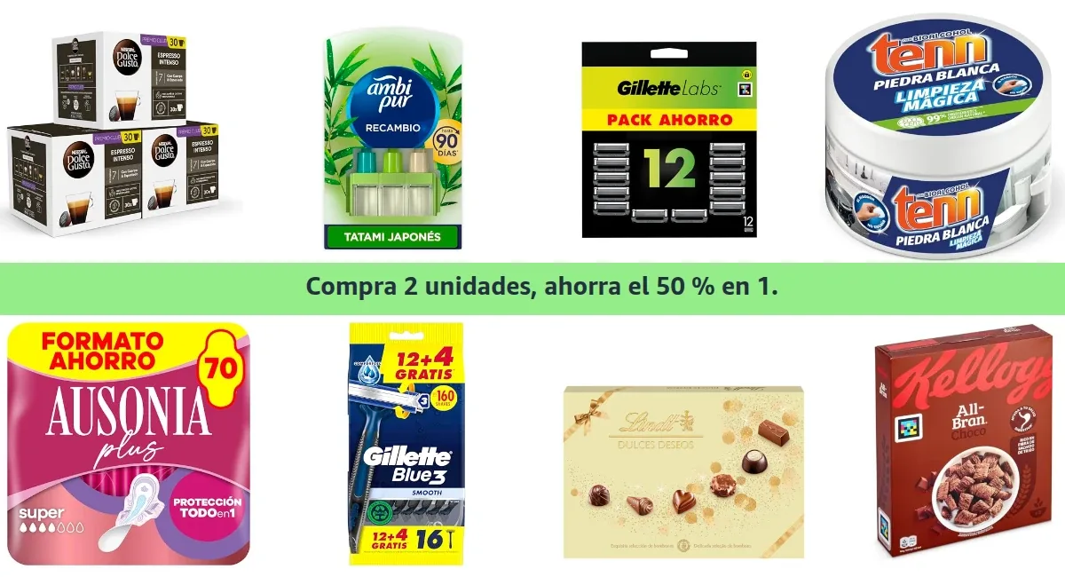 Compra 2 unidades, ahorra el 50 %