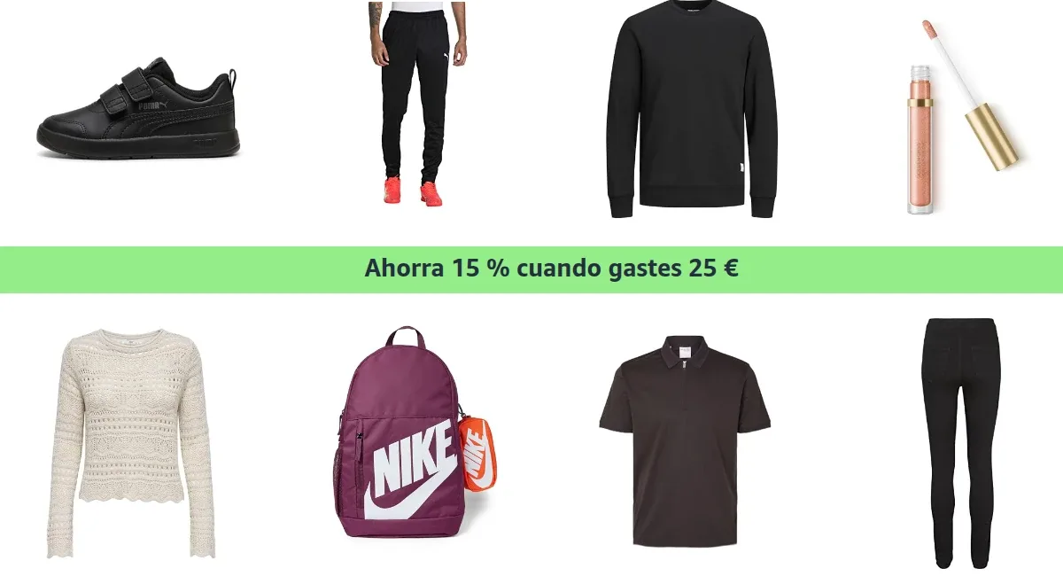 Ahorra 15 % cuando gastes 25 €