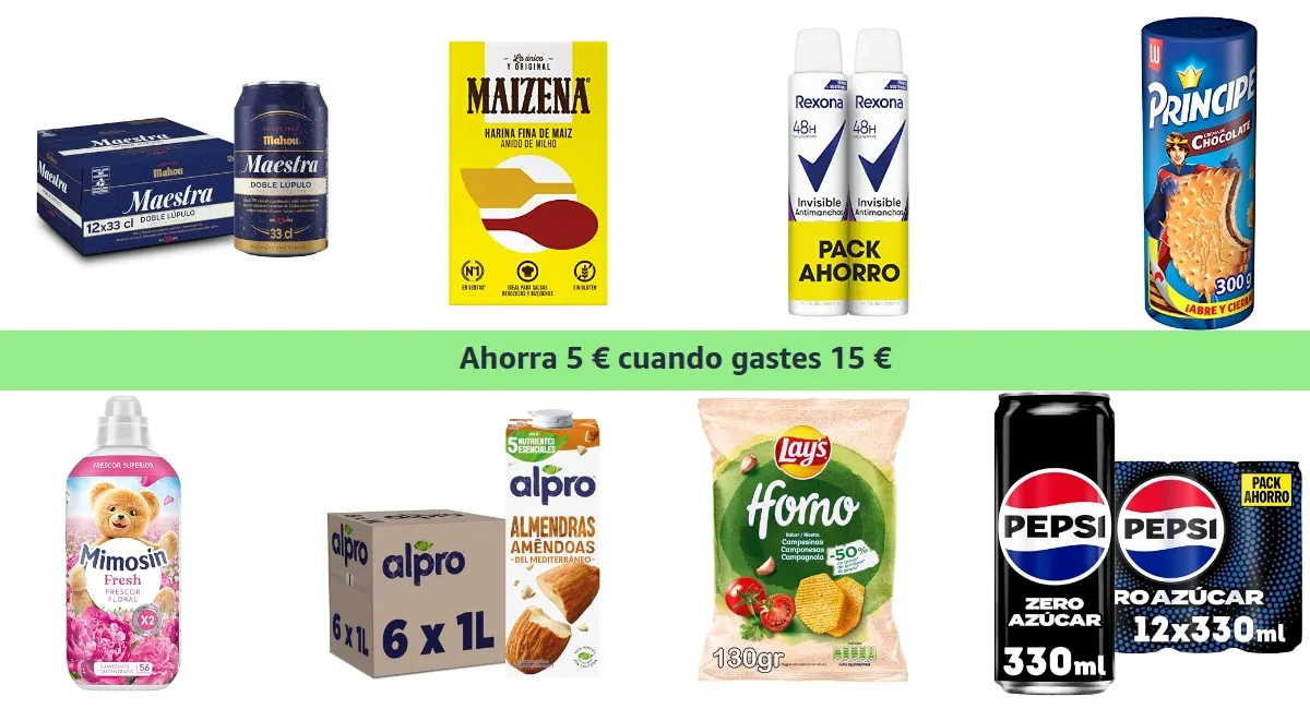 5€ GRATIS por cada 15€ en primeras marcas