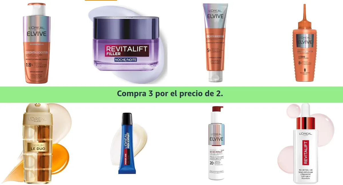 Compra 3 por el Precio de 2 en L’Oreal