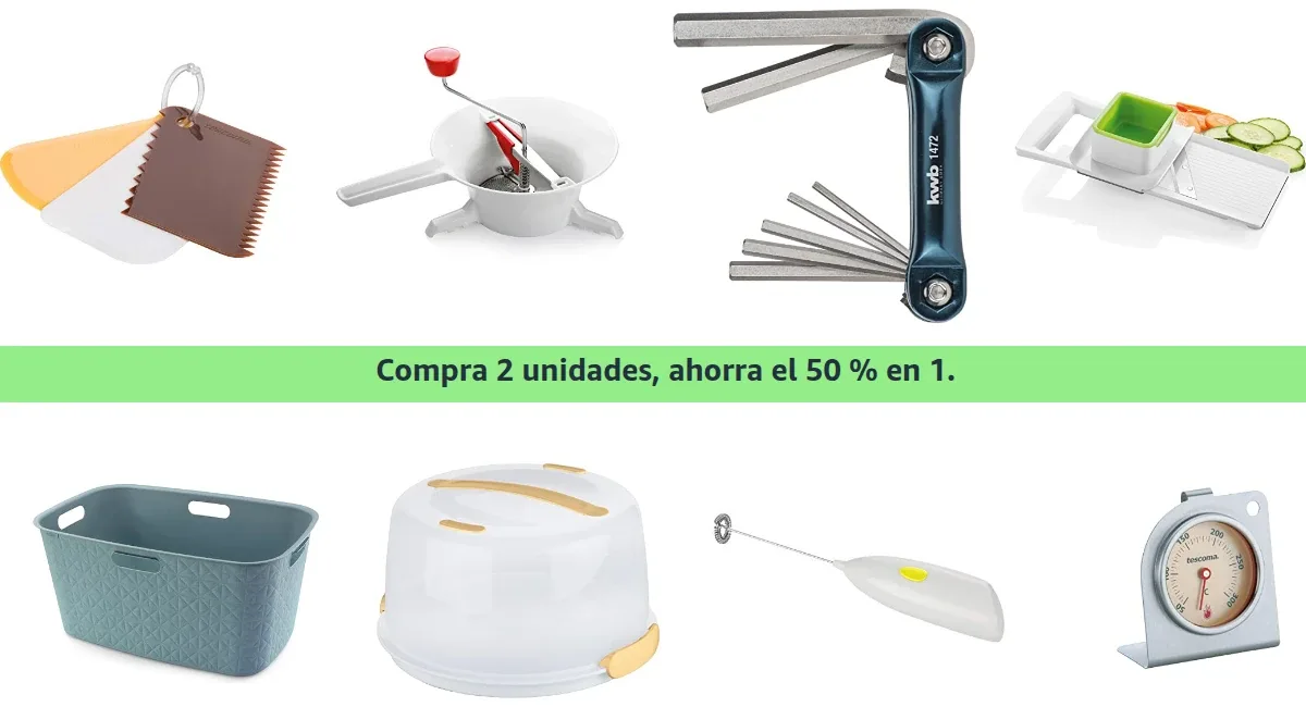 🏠 Segunda unidad a mitad de precio en menaje y artículos para el hogar