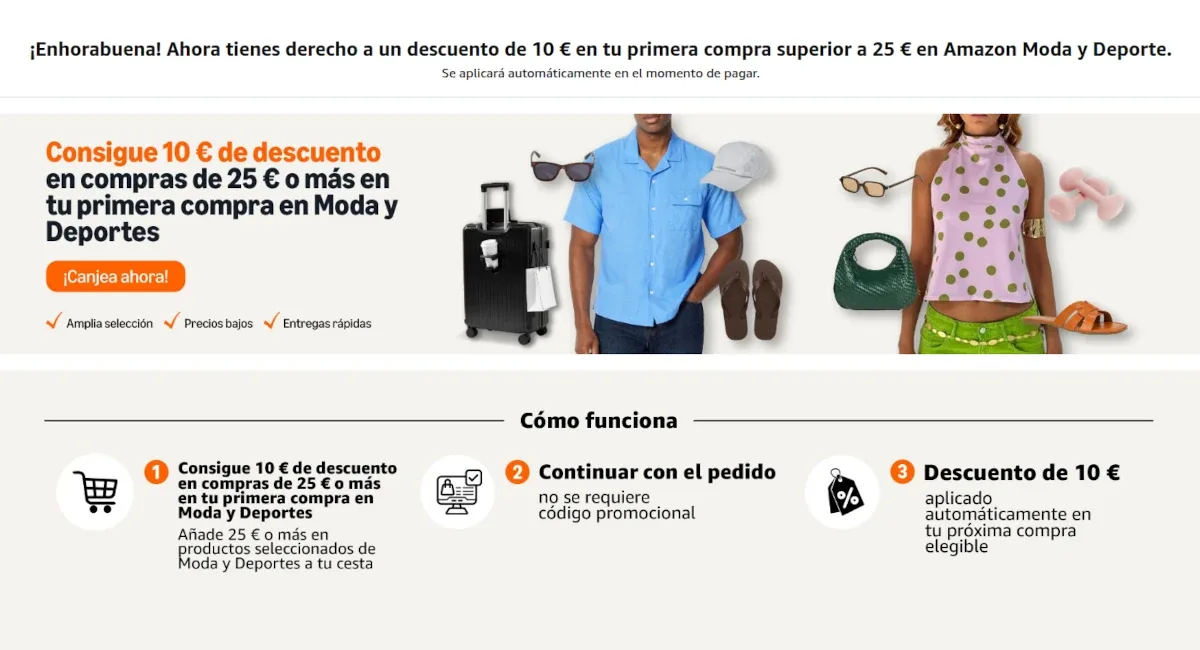 10 € de regalo en Moda y Deportes